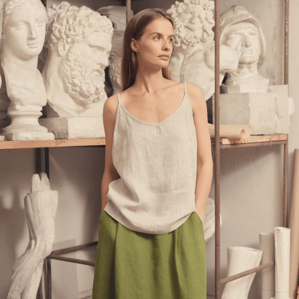 linen tales Melange Linen Star Top