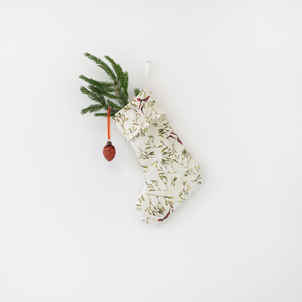 linen tales Mistletoe Linen Christmas Stocking