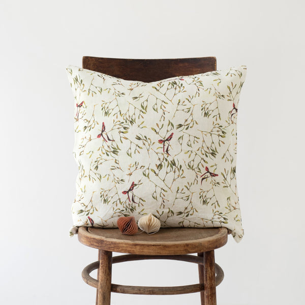 linen tales Mistletoe Linen Cushion Cover