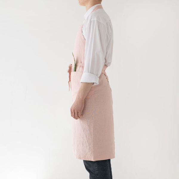 Linen Tales Misty Rose Linen Chef Apron