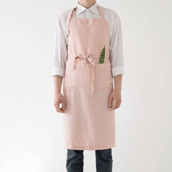Linen Tales Misty Rose Linen Chef Apron
