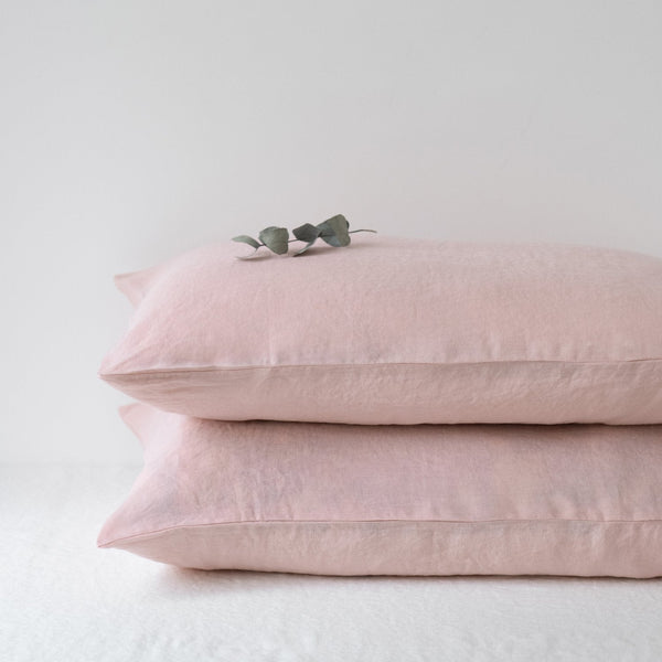 linen tales Misty Rose Linen Pillowcase