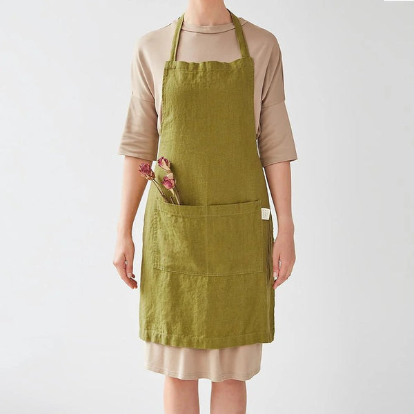 Linen Tales Moss Green Linen Daily Apron