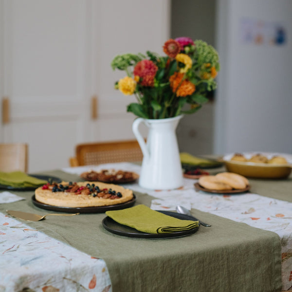 Linen Tales Moss Green Linen Napkins Set Of 2