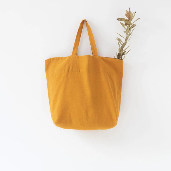 linen tales Mustard Linen Big Bag