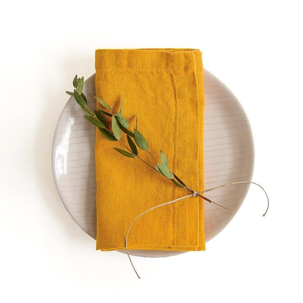 linen tales Mustard Linen Napkins Set of 2
