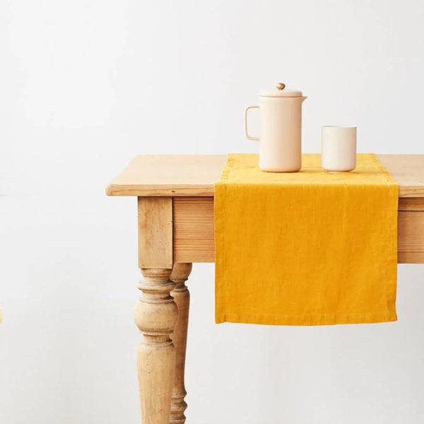 linen tales Mustard Linen Table Runner