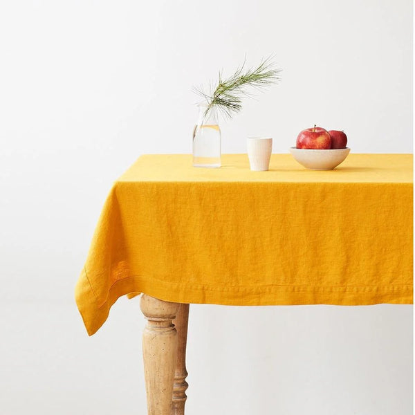linen tales Mustard Linen Tablecloth