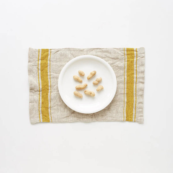 linen tales Mustard Stripe Vintage Linen Placemat