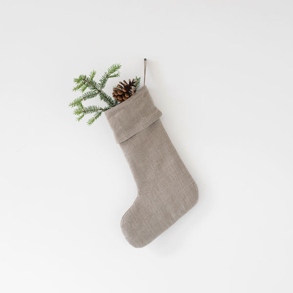 linen tales Natural Christmas Stocking