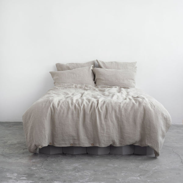 linen tales Natural Linen Duvet Cover Set