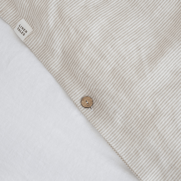 Linen Tales Natural Stripes Linen Duvet Cover