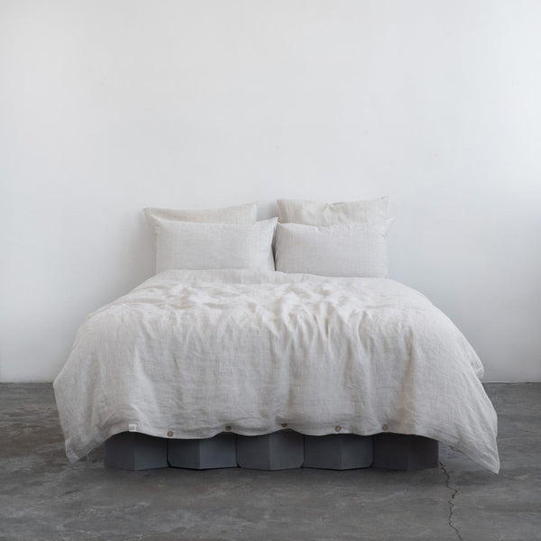 linen tales Natural Stripes Linen Duvet Cover Set