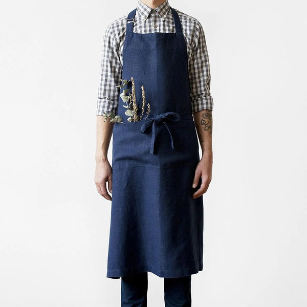 linen tales Navy Linen Chef Apron