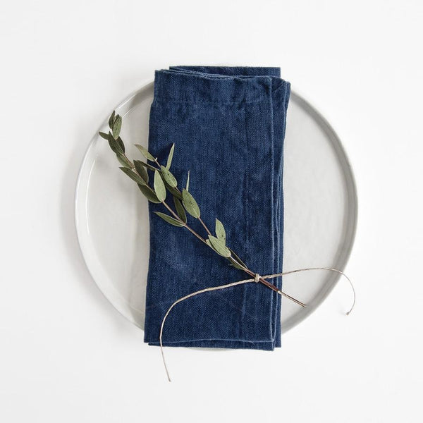 Linen Tales Navy Linen Napkins Set Of 2