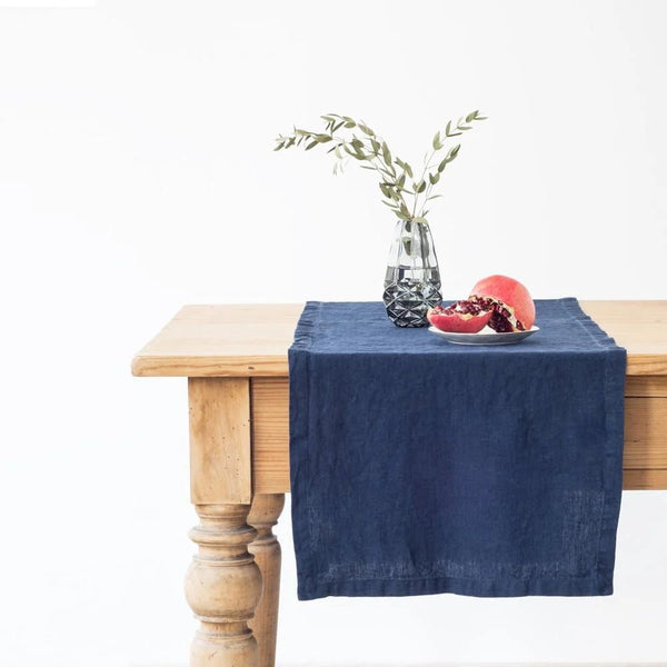 linen tales Navy Linen Table Runner
