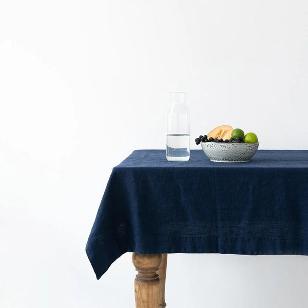 linen tales Navy Linen Tablecloth