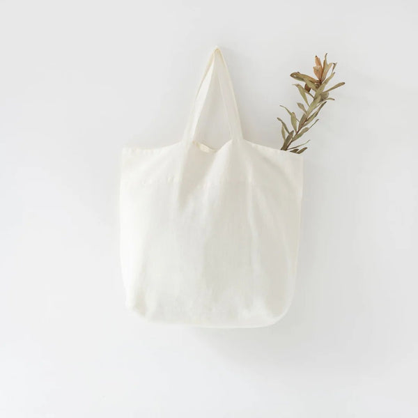 linen tales Off-White Linen Big Bag