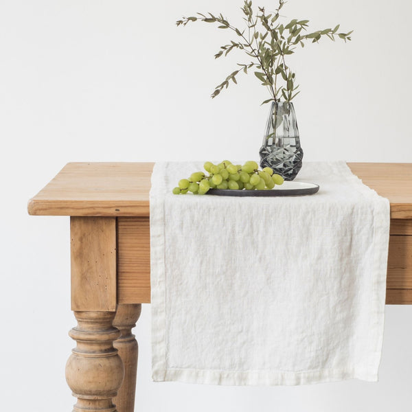 linen tales Off-White Linen Table Runner