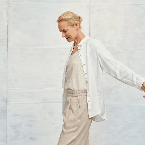 Linen Tales Optical White Linen Azalea Shirt