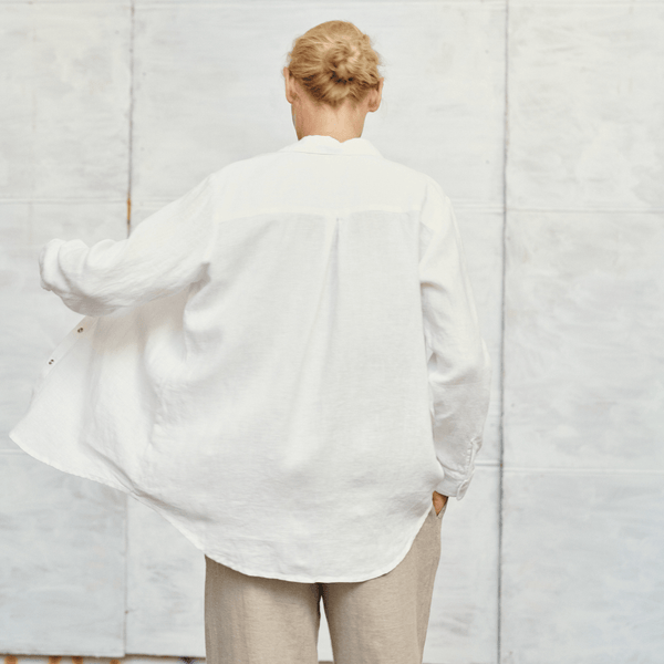 Linen Tales Optical White Linen Azalea Shirt