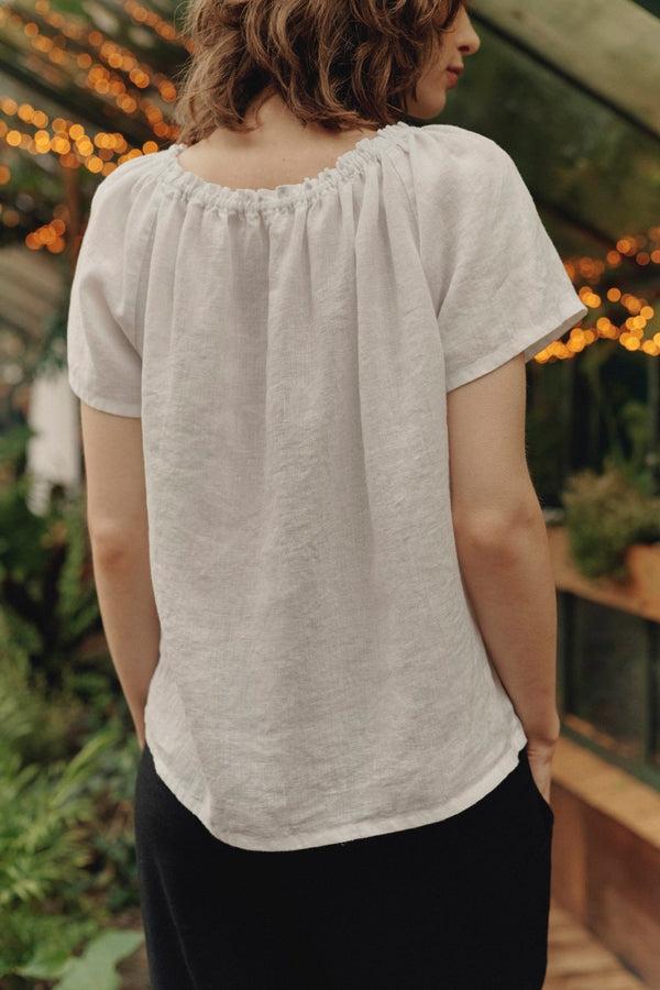 Linen Tales Optical White Linen Jazz Top
