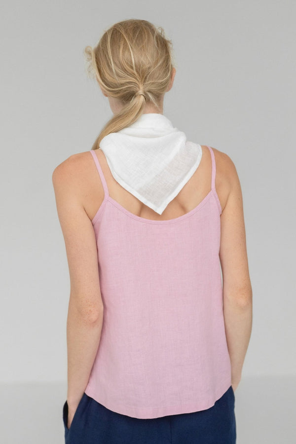 Linen Tales Optical White Linen Mallow Scarf