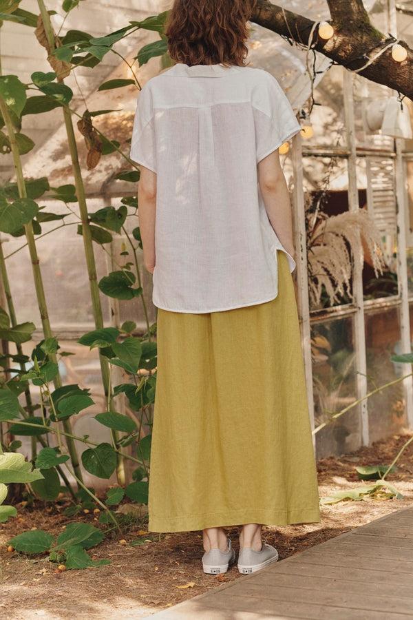 Linen Tales Optical White Linen Melody Shirt