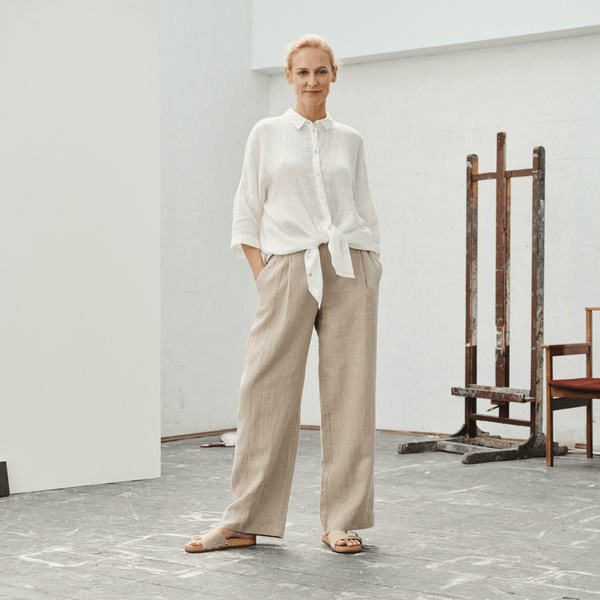 Linen Tales Optical White Linen Oregano Shirt