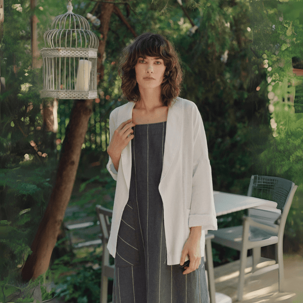 linen tales Optical White Linen Sonata Jacket