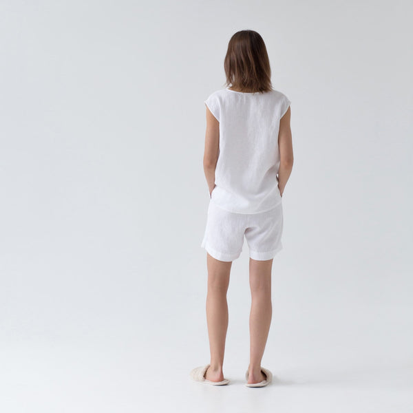 Linen Tales Optical White Linen Verbena Pyjama Set