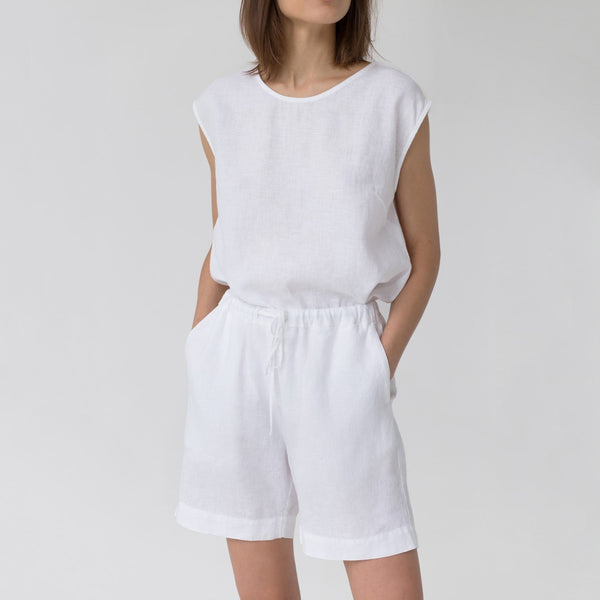 Linen Tales Optical White Linen Verbena Pyjama Set