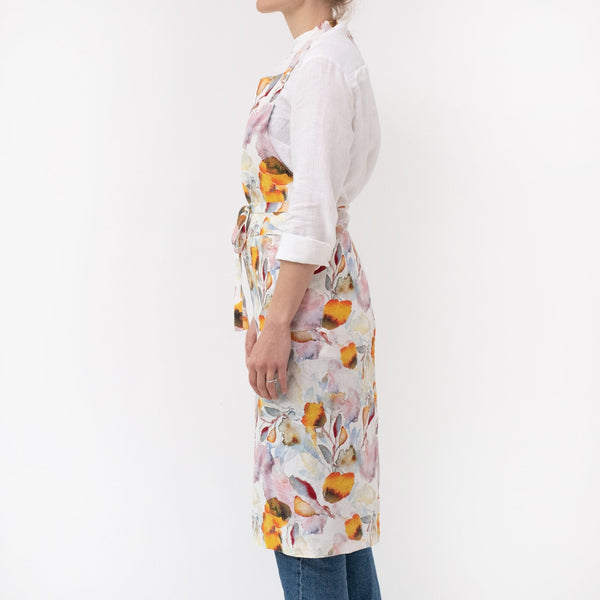 Linen Tales Orange Flow Linen Chef Apron