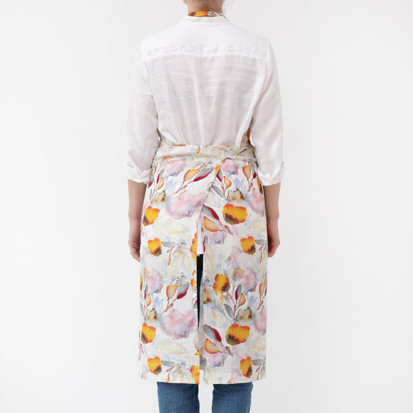 Linen Tales Orange Flow Linen Chef Apron