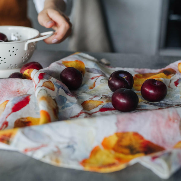 Linen Tales Orange Flow Linen Kitchen Towel