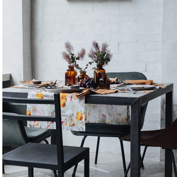 Linen Tales Orange Flow Linen Table Runner