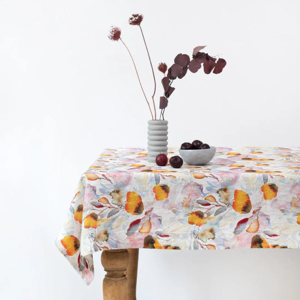 linen tales Orange Flow Linen Tablecloth