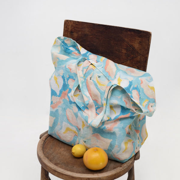linen tales Pastel Iris Linen Big Bag