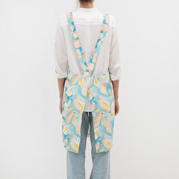 Linen Tales Pastel Iris Linen Crossback Apron