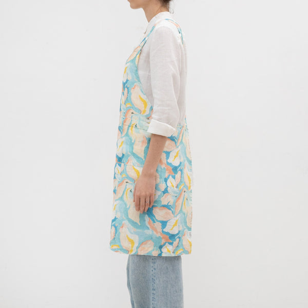 Linen Tales Pastel Iris Linen Crossback Apron
