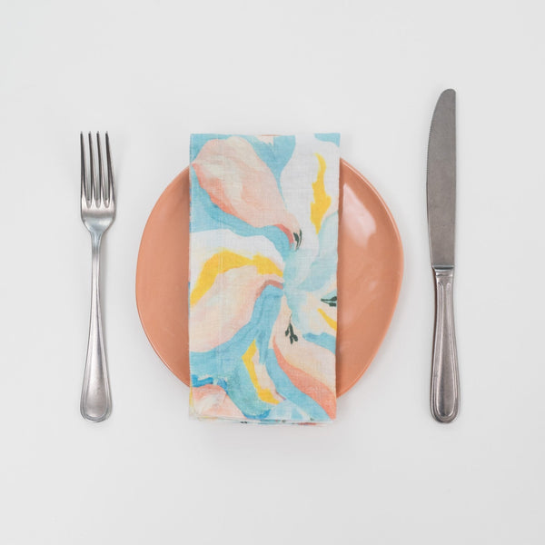 linen tales Pastel Iris Linen Napkins Set of 2