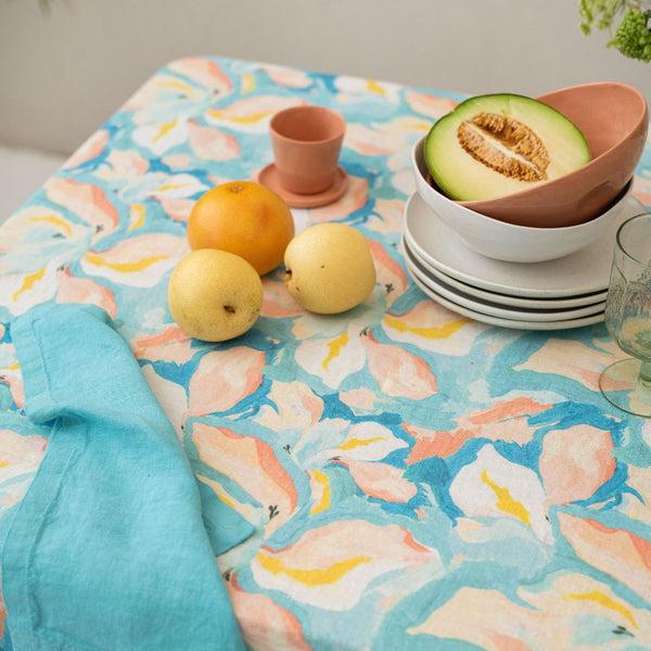 Linen Tales Pastel Iris Linen Tablecloth