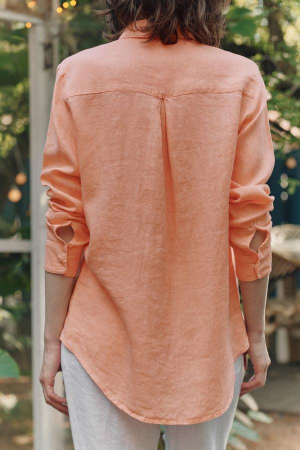 Linen Tales Peach Linen Azalea Shirt