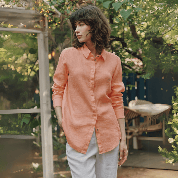 Linen Tales Peach Linen Azalea Shirt