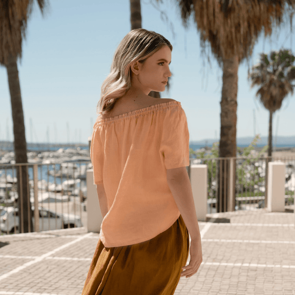 linen tales Peach Linen Jazz Top
