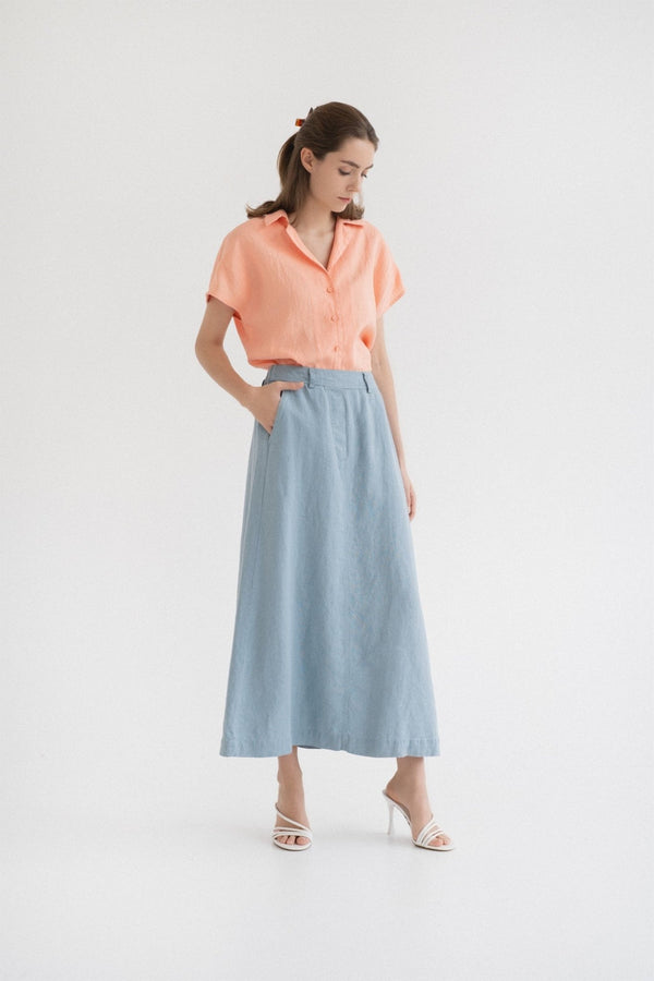Linen Tales Peach Linen Melody Shirt
