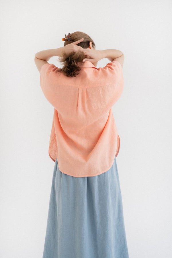Linen Tales Peach Linen Melody Shirt