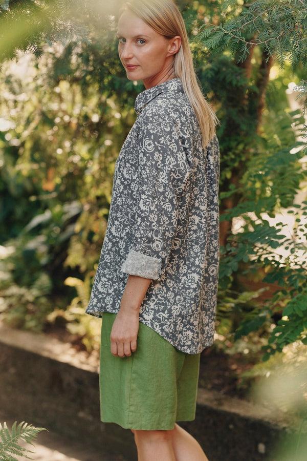 Linen Tales Porcelain Flowers Linen Azalea Shirt