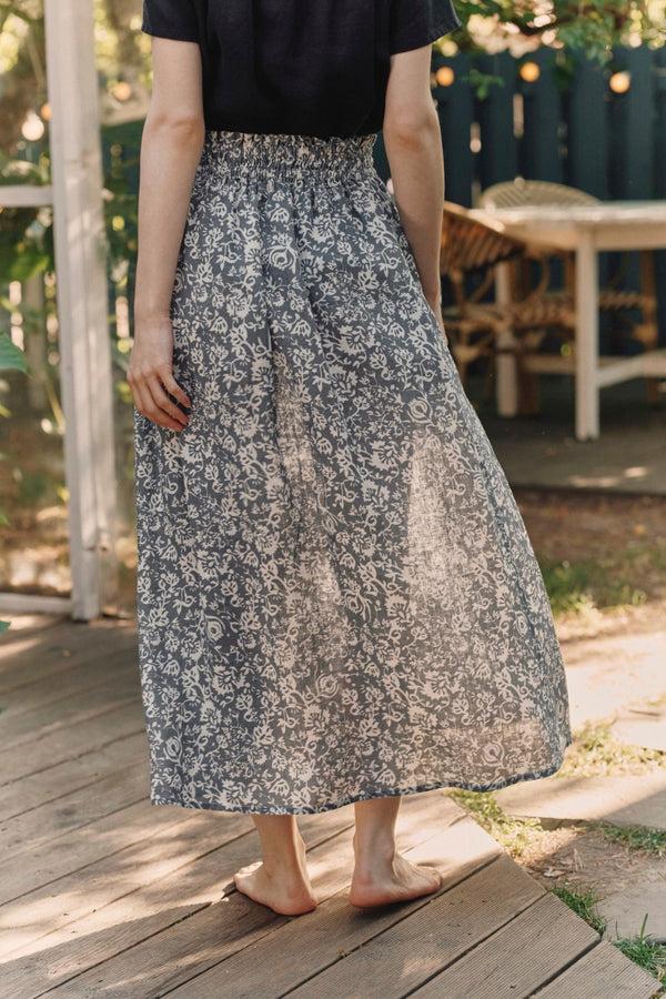 Linen Tales Porcelain Flowers Linen Flamenco Skirt