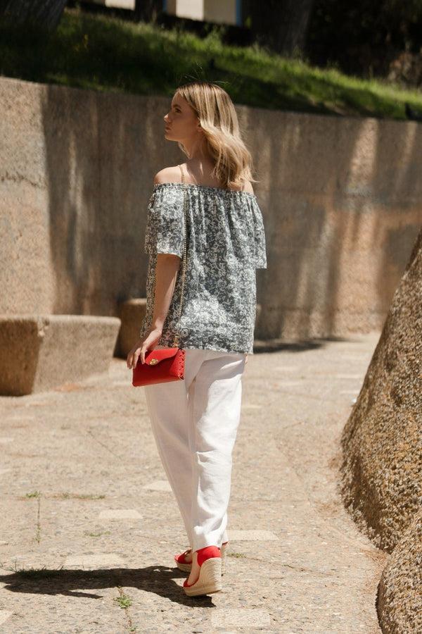 Linen Tales Porcelain Flowers Linen Jazz Top